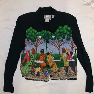 Vintage 80s graphic button down shirt